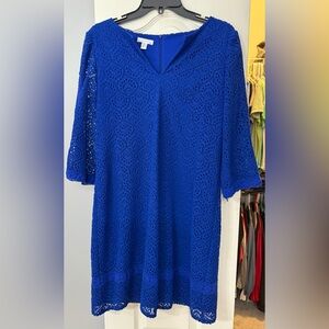 Vibrant Blue Lace Dress